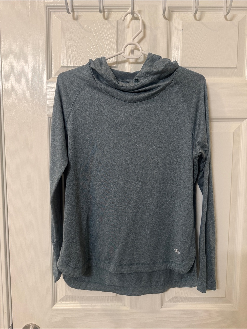 Lightweight Hooded Long Sleeve Top - Slate Blue